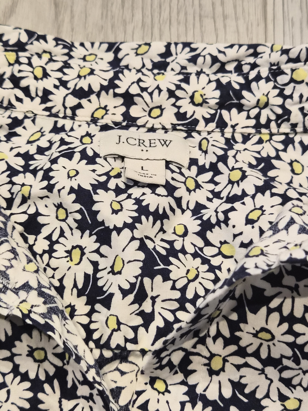 J. Crew Sleeveless Daisy-Print Collared Blouse - Navy & White - Picture 2 of 6